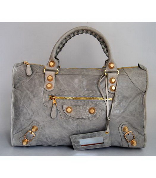 Balenciaga Work grande borsa in grigio chiaro agnello